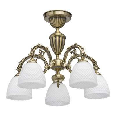 Lampa sufitowa mosiężna, szklane klosze w dół, Felice MW-LIGHT Classic 114010405