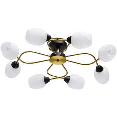 Lampa sufitowa osiem kloszy, czarno-miedziana podstawa Olympia MW-LIGHT 638018608