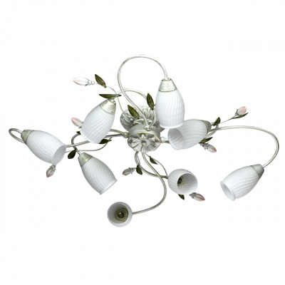 Lampa sufitowa osiem kloszy - kwiatów i pozłacana podstawa Verona MW-LIGHT Flora 334013908