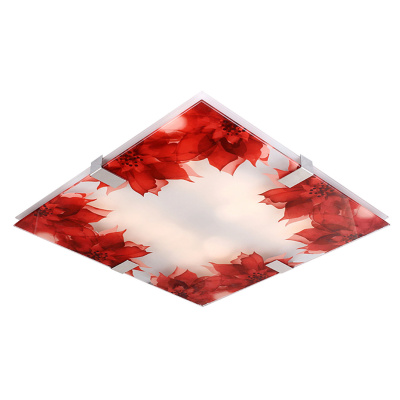 Lampa sufitowa - plafon 40x40 cm, czerwone kwiaty Rapsody Candellux 10-30320