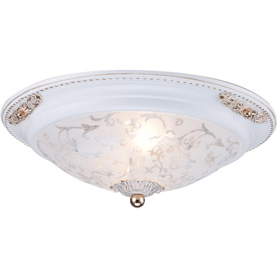 Lampa sufitowa retro, matowe szkło, piaskowany wzór Diametrik Maytoni Classic C907-CL-02-W