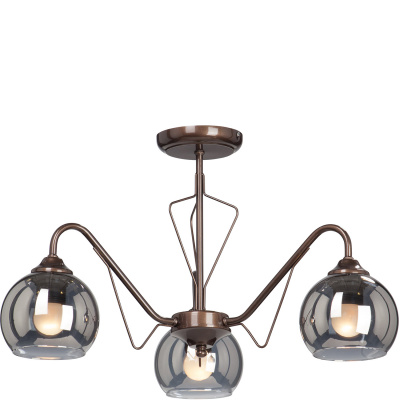 Lampa sufitowa trójramienna, szklane klosze Vitaluce VE3951-7/3PL