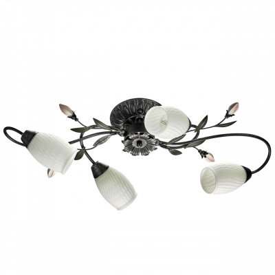 Lampa sufitowa Verona wzór kwiatowy, białe klosze MW-LIGHT Flora 334013504