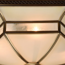 Lampa sufitowa w stylu Tiffany sześciokątna podstawa, mosiądz CHIARO Country 397010204