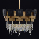 Lampa sufitowa wisząca, czarno-złota, kryształy Swarovski CHIARO Crystal 394010706