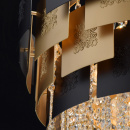 Lampa sufitowa wisząca, czarno-złota, kryształy Swarovski CHIARO Crystal 394010706