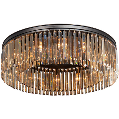 Lampa sufitowa z dużych, bursztynowych kryształów prostokątnych Vitaluce VE5181-1/12PL