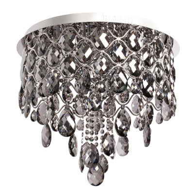 Lampa sufitowa z dymnych kryształów, 12-żarówek, chromowana podstawa CHIARO 437010312