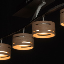 Lampa sufitowa z sześcioma reflektorami LED w drewnianej obudowie RegenBogen 725010906