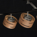 Lampa sufitowa z sześcioma reflektorami LED w drewnianej obudowie RegenBogen 725010906