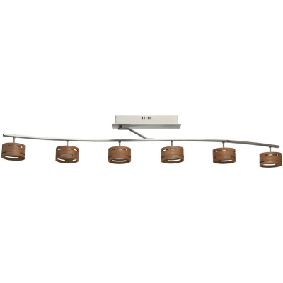 Lampa sufitowa z sześcioma reflektorami LED w drewnianej obudowie RegenBogen 725010906