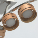 Lampa sufitowa z sześcioma reflektorami LED w drewnianej obudowie RegenBogen 725010906