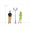 Lampa uliczna retro, czarno-srebrna, podwójna MW-LIGHT Street 813040602