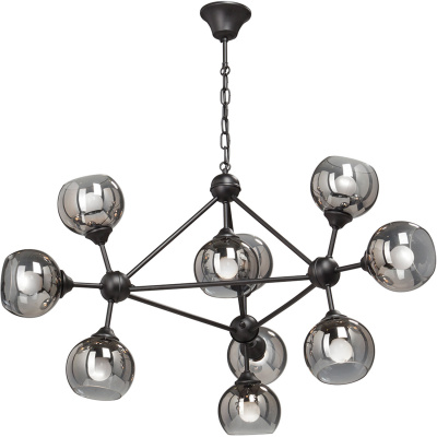 Lampa wisząca 10 szklanych kul na prostej, symetrycznej konstrukcji Vitaluce VE4320-1/10