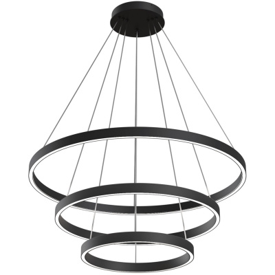 Lampa wisząca 3x ring LED Rim Maytoni czarna MOD058PL-L100B4K