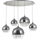Lampa wisząca 5 kul niklowano-transparentnych z kryształami Fermi Maytoni Modern P140-PL-170-5-N