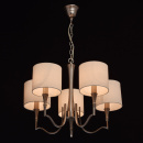 Lampa wisząca 5-ramienna, satynowa powierzchnia, beżowe klosze MW-LIGHT Elegance 667011105