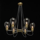 Lampa wisząca - 6-opraw o kształcie żarówki, akryl i złote odcienie MW-LIGHT 699010606