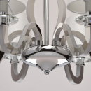 Lampa wisząca, 6-ramienna, LED, chrom i beżowe klosze RegenBogen Elegance 659010806