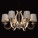 Lampa wisząca, 6-ramienna, LED, chrom i beżowe klosze RegenBogen Elegance 659010806