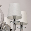 Lampa wisząca, 6-ramienna, LED, chrom i beżowe klosze RegenBogen Elegance 659010806