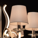 Lampa wisząca, 6-ramienna, LED, chrom i beżowe klosze RegenBogen Elegance 659010806