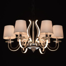 Lampa wisząca, 6-ramienna, LED, chrom i beżowe klosze RegenBogen Elegance 659010806