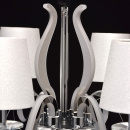 Lampa wisząca, 6-ramienna, LED, chrom i beżowe klosze RegenBogen Elegance 659010806