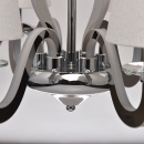 Lampa wisząca, 6-ramienna, LED, chrom i beżowe klosze RegenBogen Elegance 659010806