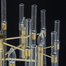 Lampa wisząca, 6 żarówek w stylu Loft z mosiądzu i szklane rurki MW-LIGHT 285010806