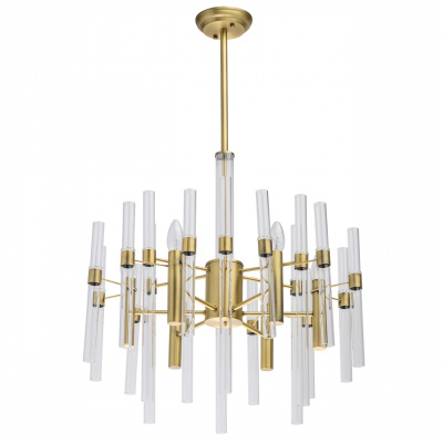 Lampa wisząca, 6 żarówek w stylu Loft z mosiądzu i szklane rurki MW-LIGHT 285010806