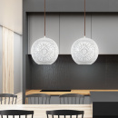 Lampa wisząca ażurowa, biała kula Bene Candellux 31-70586