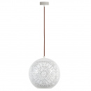 Lampa wisząca ażurowa, biała kula Bene Candellux 31-70586