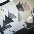 Lampa wisząca biała, duży, metalowy klosz Bellevue Maytoni Modern P535PL-01W