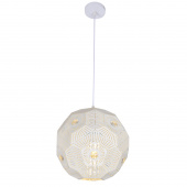 Lampa wisząca biała, perforowana kula z kryształami Euphoria Candellux 31-69689