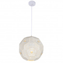 Lampa wisząca biała, perforowana kula z kryształami Euphoria Candellux 31-69689