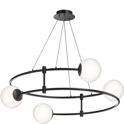 Lampa wisząca białe kule czarne kręgi Balance Maytoni MOD317PL-04B