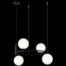 Lampa wisząca białe kule, czarny okrąg Ring Maytoni Modern MOD013PL-04B