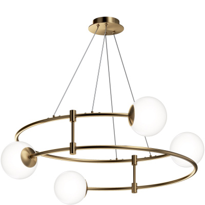 Lampa wisząca białe kule złote kręgi Balance Maytoni MOD317PL-04G