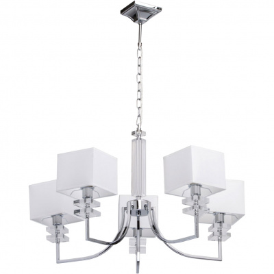 Lampa wisząca białe, kwadratowe klosze - 5 żarówek MW-Light Megapolis 101010305