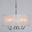 Lampa wisząca biały, duży abażur i 5 żarówek Palermo CHIARO Elegance 386017205