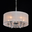 Lampa wisząca biały, duży abażur i 5 żarówek Palermo CHIARO Elegance 386017205