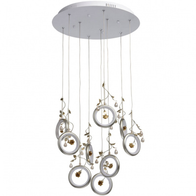 Lampa wisząca champagne - okręgi LED z kwiatkami MW-LIGHT Elegance 459011309