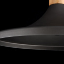 Lampa wisząca czarna, metalowa z drewnianą bazą Bicones Maytoni Modern P359-PL-350-C