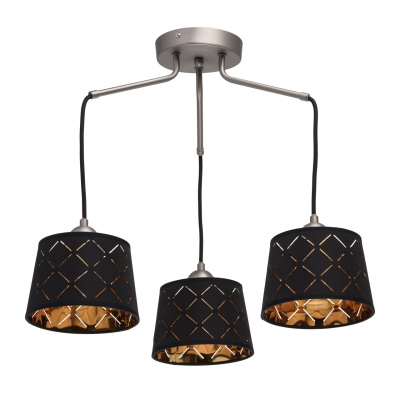 Lampa wisząca, czarne abażury ze złotym wnętrzem MW-LIGHT Megapolis 103012003