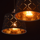 Lampa wisząca, czarne abażury ze złotym wnętrzem MW-LIGHT Megapolis 103012003