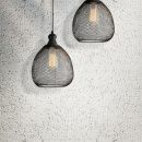 Lampa wisząca - dekoracyjny klosz - metalowa siateczka Grille Maytoni Loft T018-01-B