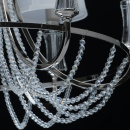 Lampa wisząca do dużego salonu, chrom, kryształki, białe abażury MW-LIGHT 686010506