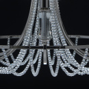 Lampa wisząca do dużego salonu, chrom, kryształki, białe abażury MW-LIGHT 686010506