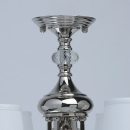 Lampa wisząca do dużego salonu, chrom, kryształki, białe abażury MW-LIGHT 686010506